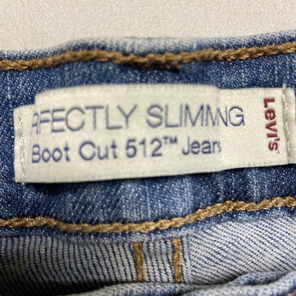 Levi's 512 Perfectly Slimming Bootcut Jeans Womens 16 Short Blue Denim High Rise - Picture 13 of 16
